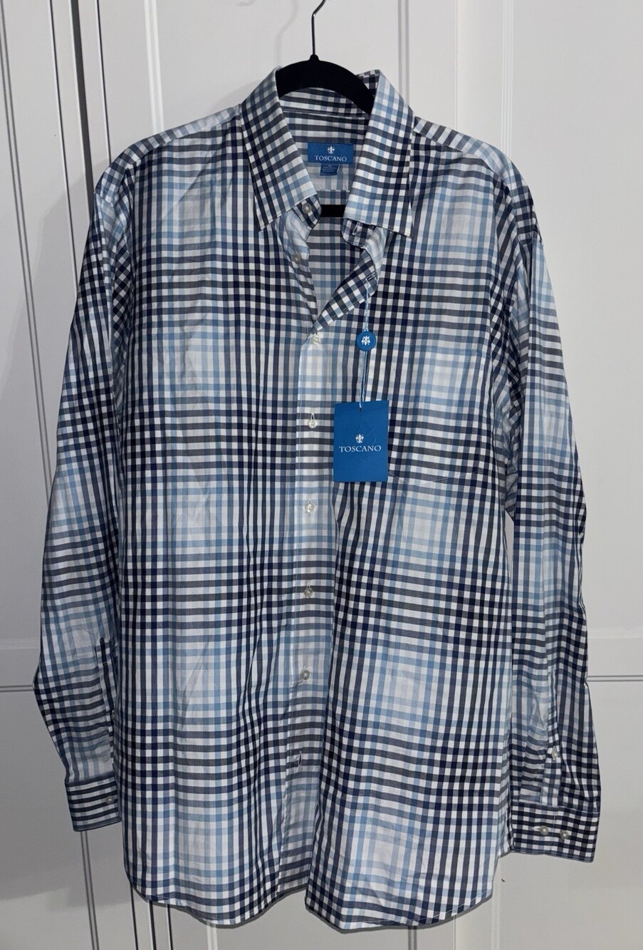 Men's Blue Check Button-Down Shirt